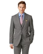  Silver Slim Fit Step Weave Suit Wool Jacket Size 40 By Charles Tyrwhitt