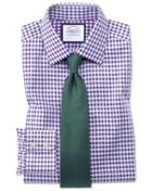 Charles Tyrwhitt Classic Fit Non-iron Gingham Purple Cotton Dress Shirt Single Cuff Size 15.5/35 By Charles Tyrwhitt