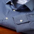 Charles Tyrwhitt Charles Tyrwhitt Slim Fit Semi-spread Collar Business Casual Tonal Check Blue Shirt