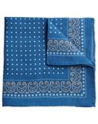  Royal And White Linen Spot Border Classic Pocket Square By Charles Tyrwhitt