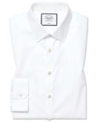  Super Slim Fit Non-iron Twill White Cotton Dress Shirt French Cuff Size 14.5/32 By Charles Tyrwhitt