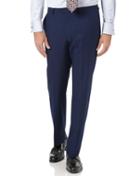 Charles Tyrwhitt Indigo Blue Slim Fit Panama Puppytooth Business Suit Wool Pants Size W30 L38 By Charles Tyrwhitt