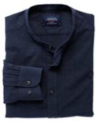Charles Tyrwhitt Charles Tyrwhitt Slim Fit Grandad Collar Navy Cotton Dress Shirt Size Medium