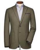 Charles Tyrwhitt Charles Tyrwhitt Slim Fit Khaki Herringbone Cotton Jacket Size 36