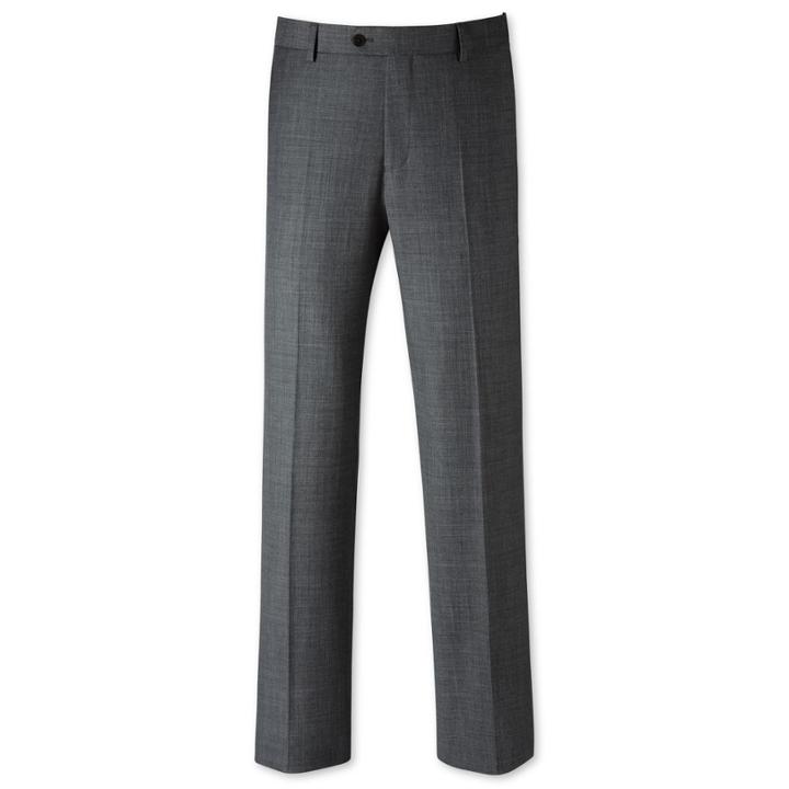 Charles Tyrwhitt Charles Tyrwhitt Grey Slim Fit Apsley Sharkskin Business Suit Wool Pants Size W30 L38