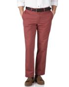 Charles Tyrwhitt Light Red Slim Fit Flat Front Weekend Cotton Chino Pants Size W32 L32 By Charles Tyrwhitt