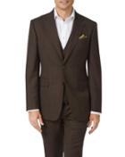 Charles Tyrwhitt Chocolate Slim Fit Sharkskin Travel Suit Wool Jacket Size 36 By Charles Tyrwhitt