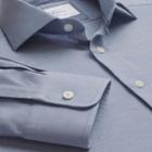 Charles Tyrwhitt Charles Tyrwhitt Slim Fit Semi-spread Collar Business Casual Herringbone Fleck Blue Shirt