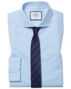  Super Slim Fit Cutaway Collar Non-iron Poplin Sky Blue Cotton Dress Shirt French Cuff Size 14/33 By Charles Tyrwhitt