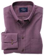 Charles Tyrwhitt Classic Fit Button-down Non-iron Twill Purple Cotton Casual Shirt Single Cuff Size Medium By Charles Tyrwhitt