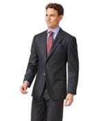  Charcoal And Blue Classic Fit Stripe Flannel Suit Wool Jacket Size 42 By Charles Tyrwhitt