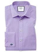 Charles Tyrwhitt Classic Fit Non-iron Poplin Lilac Cotton Dress Shirt Single Cuff Size 15/35 By Charles Tyrwhitt