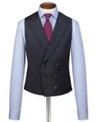 Charles Tyrwhitt Charles Tyrwhitt Blue British Puppytooth Luxury Suit Wool Waistcoat Size W36