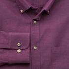 Charles Tyrwhitt Charles Tyrwhitt Classic Fit Non-iron Twill Purple Cotton Dress Shirt Size Small