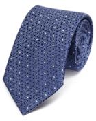 Blue Silk Classic Geometric Lattice Tie By Charles Tyrwhitt