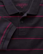  Navy And Berry Stripe Pique Cotton Polo Size Xs By Charles Tyrwhitt
