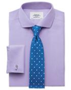  Extra Slim Fit Spread Collar Non-iron Twill Lilac Cotton Dress Shirt Single Cuff Size 15.5/35 By Charles Tyrwhitt