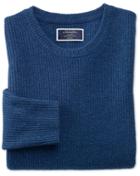 Charles Tyrwhitt Blue Lambswool Rib Crew Neck Sweater Size Large By Charles Tyrwhitt