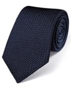 Charles Tyrwhitt Navy Silk Luxury Italian Grenadine Plain Tie By Charles Tyrwhitt