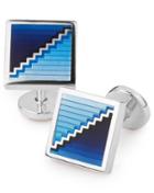  Blue Stepped Enamel Square Cufflinks By Charles Tyrwhitt