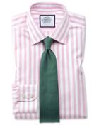 Charles Tyrwhitt Extra Slim Fit Non-iron Jermyn Street Stripes Pink Cotton Dress Shirt Single Cuff Size 14.5/32 By Charles Tyrwhitt