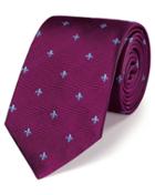 Charles Tyrwhitt Burgundy Silk Fleur-de-lys Classic Tie By Charles Tyrwhitt