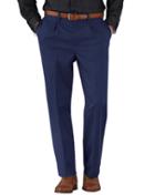 Charles Tyrwhitt Marine Blue Classic Fit Single Pleat Non-iron Cotton Chino Pants Size W32 L30 By Charles Tyrwhitt