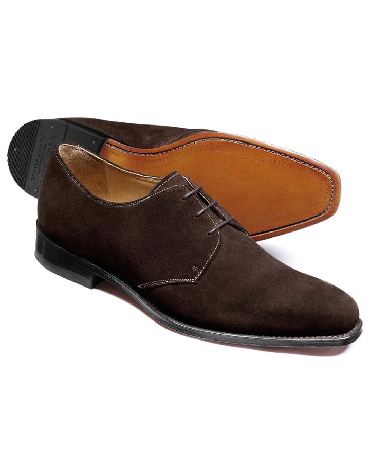 Charles Tyrwhitt Brown Soho Suede Derby Shoes Size 11.5 By Charles Tyrwhitt
