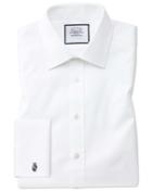  Classic Fit White Cube Weave Egyptian Cotton Dress Shirt French Cuff Size 15/33 By Charles Tyrwhitt