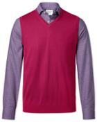  Dark Pink Merino Wool Sweater Vest Size Medium By Charles Tyrwhitt