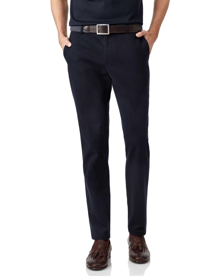  Navy Ultimate Cotton Chino Pants Size W32 L30 By Charles Tyrwhitt