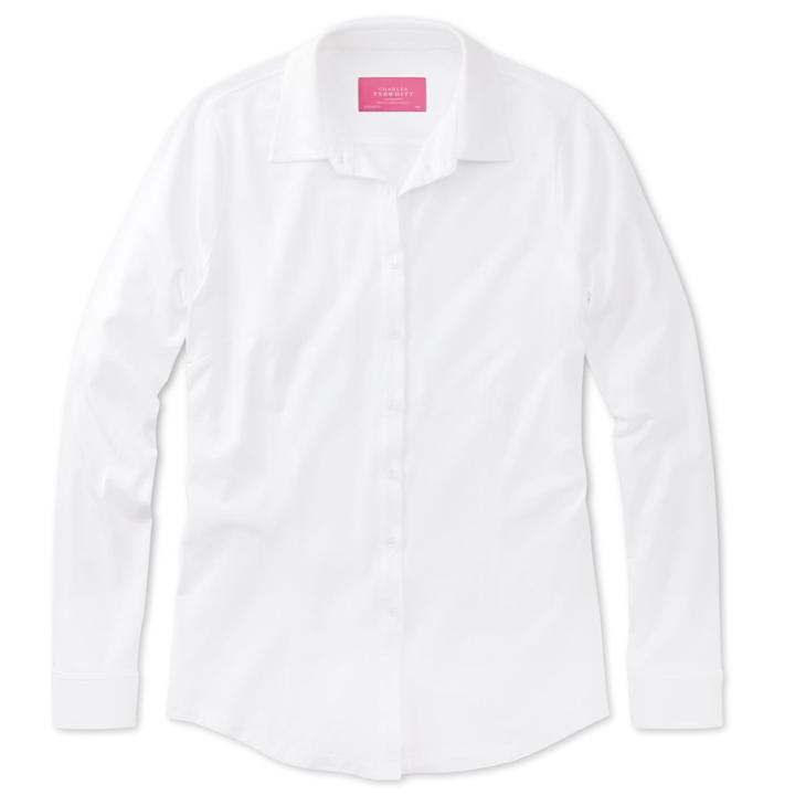 Charles Tyrwhitt Charles Tyrwhitt White Soft Jersey Shirt (10)