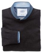 Charles Tyrwhitt Charles Tyrwhitt Charcoal Merino Wool Crew Neck Sweater Size Large