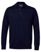  Navy Merino Wool Polo Neck Sweater Size Large By Charles Tyrwhitt
