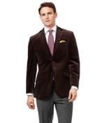 Slim Fit Brown Velvet Cotton Jacket Size 40 By Charles Tyrwhitt