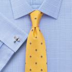 Charles Tyrwhitt Slim Fit Prince Of Wales Royal Twill Sky Blue Cotton Dress Casual Shirt Single Cuff Size 15.5/33 By Charles Tyrwhitt