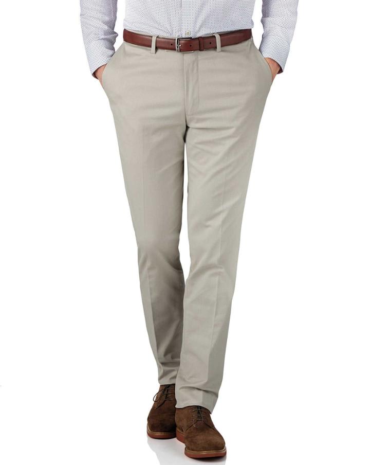 Charles Tyrwhitt Charles Tyrwhitt Stone Slim Fit Stretch Cavalry Twill Pants Size W30 L34