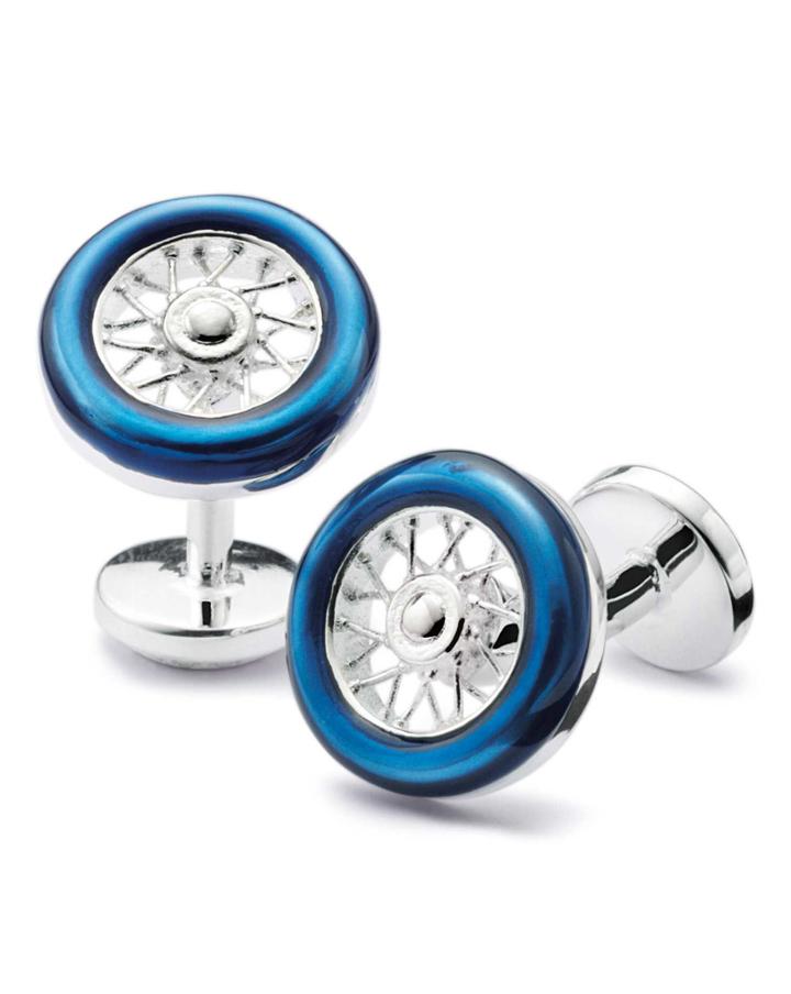 Charles Tyrwhitt Blue Wheel Enamel Cuff Link By Charles Tyrwhitt