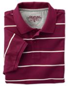 Charles Tyrwhitt Charles Tyrwhitt Slim Fit Wine And White Striped Pique Polo Shirt