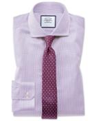 Charles Tyrwhitt Super Slim Fit Spread Collar Non-iron Puppytooth Lilac Cotton Dress Shirt French Cuff Size 14.5/33 By Charles Tyrwhitt