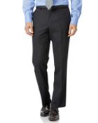  Charcoal Classic Fit Birdseye Travel Suit Trousers Size W32 L30 By Charles Tyrwhitt