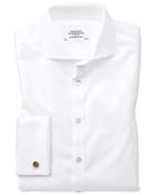 Charles Tyrwhitt Extra Slim Fit Spread Collar Non-iron Herringbone White Cotton Dress Shirt Single Cuff Size 14.5/32 By Charles Tyrwhitt