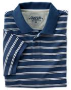 Charles Tyrwhitt Charles Tyrwhitt Slim Fit Blue And White Striped Pique Polo Shirt