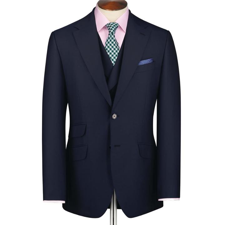 Charles Tyrwhitt Charles Tyrwhitt Navy Slim Fit Yorkshire Worsted Luxury Wool Jacket Size 36