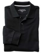 Charles Tyrwhitt Black Pique Long Sleeve Cotton Polo Size Medium By Charles Tyrwhitt