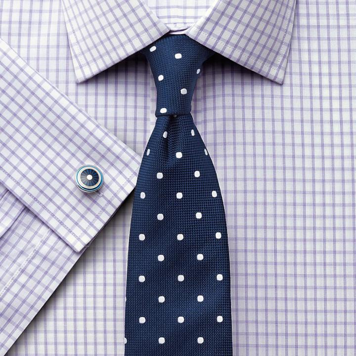 Charles Tyrwhitt Charles Tyrwhitt Classic Fit Grid Check White And Lilac Shirt