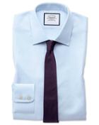  Extra Slim Fit Egyptian Cotton Royal Oxford Sky Blue Dress Shirt Single Cuff Size 14.5/32 By Charles Tyrwhitt