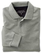 Charles Tyrwhitt Charles Tyrwhitt Classic Fit Grey Pique Long Sleeve Polo Shirt
