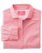 Charles Tyrwhitt Charles Tyrwhitt Women's Coral Shell Printed Jersey Cotton Shirt Size 4