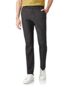  Charcoal Non-iron Cotton Stretch Texture Tailored Tailored Pants Size W32 L30 By Charles Tyrwhitt
